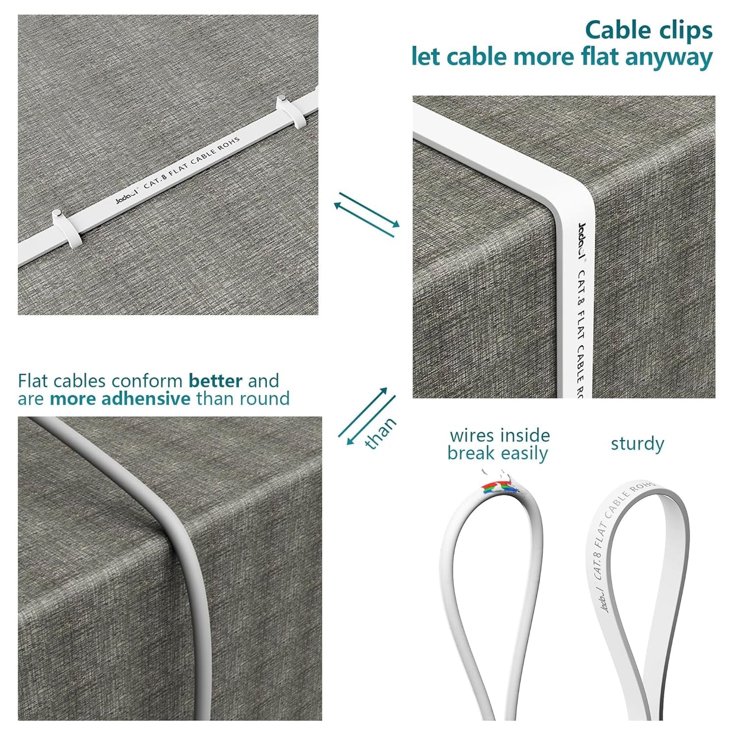 Cat8 Ethernet Cable, Outdoor&Indoor, 25 FT Heavy Duty High Speed Cat 8 LAN Network Cable, 40Gbps 2000Mhz RJ45 Flat Internet Computer Patch Cord, Weatherproof S/FTP UV Resistant for Router/Modem/Gaming - Byte & Bolt9476fc6f - 4ea6 - 47b5 - b71e - 811f6d305fd8313055637658White25FtCat8 Ethernet Cable, Outdoor&Indoor, 25 FT Heavy Duty High Speed Cat 8 LAN Network Cable, 40Gbps 2000Mhz RJ45 Flat Internet Computer Patch Cord, Weatherproof S/FTP UV Resistant for Router/Modem/Gaming