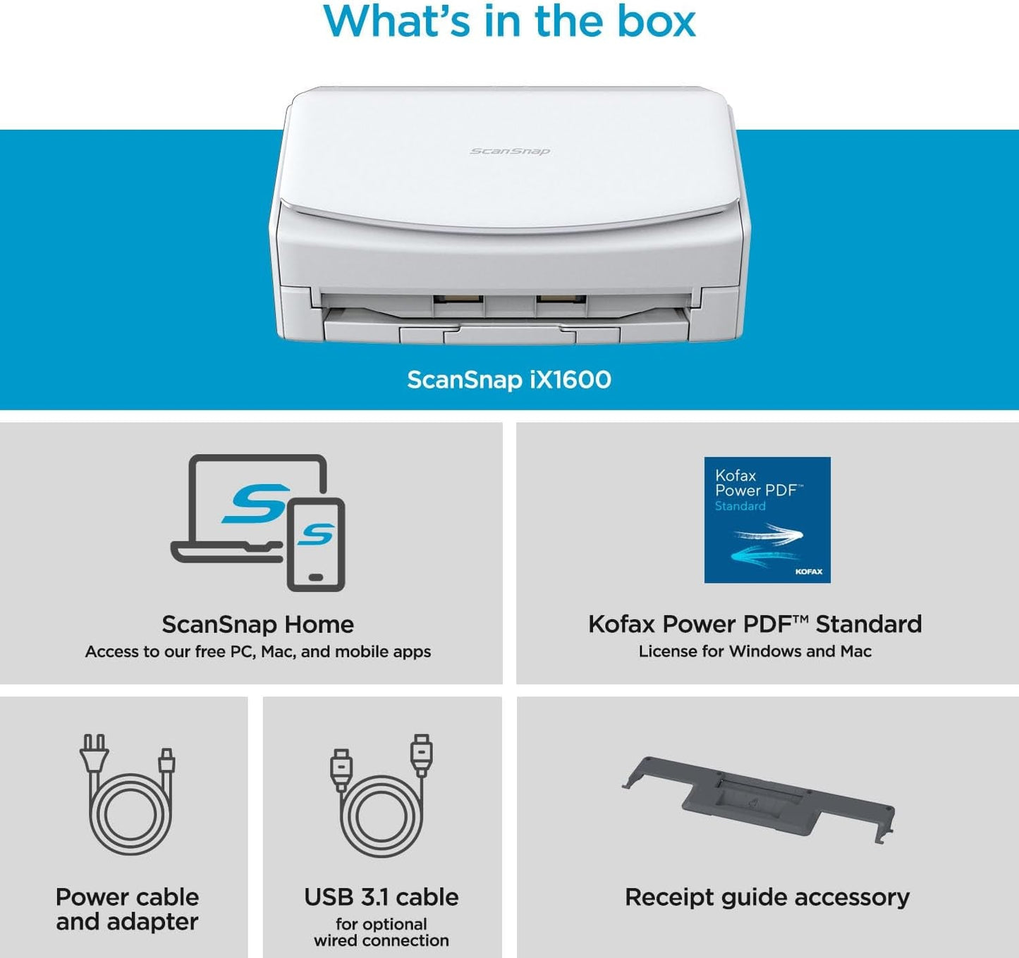 Ix1600 Photo and Document Scanner, Wireless or USB, High - Speed, Cloud Enabled, Large Touchscreen, Auto Document Feeder, Mac or PC, White - Byte & Boltb55a3156 - 228e - 451f - 87c5 - 0c8a6927ac067445027454451Scansnap Ix1600 White Photos DocumentsIx1600 Photo and Document Scanner, Wireless or USB, High - Speed, Cloud Enabled, Large Touchscreen, Auto Document Feeder, Mac or PC, White
