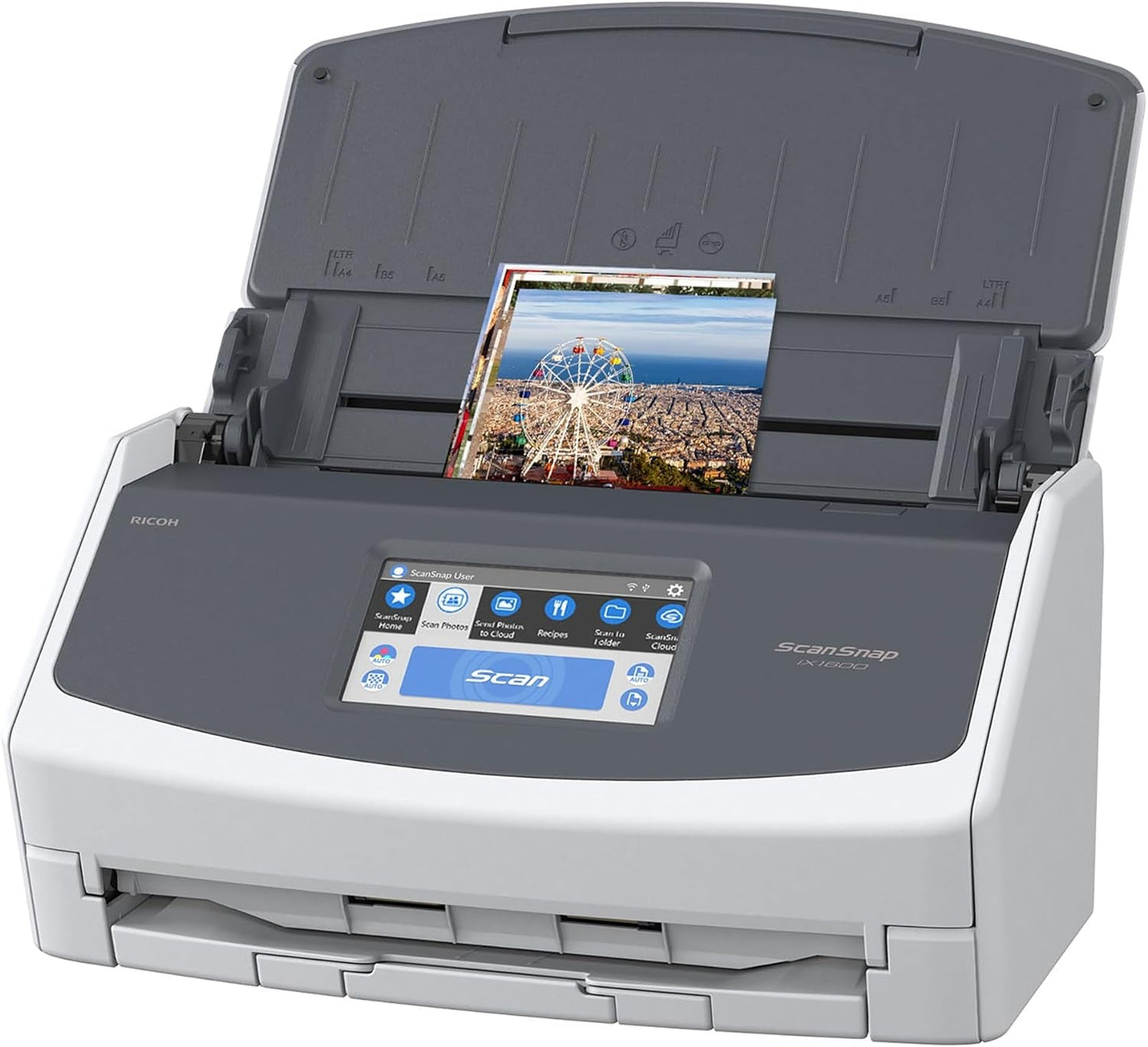 Ix1600 Photo and Document Scanner, Wireless or USB, High - Speed, Cloud Enabled, Large Touchscreen, Auto Document Feeder, Mac or PC, White - Byte & Boltb55a3156 - 228e - 451f - 87c5 - 0c8a6927ac067445027454451Scansnap Ix1600 White Photos DocumentsIx1600 Photo and Document Scanner, Wireless or USB, High - Speed, Cloud Enabled, Large Touchscreen, Auto Document Feeder, Mac or PC, White