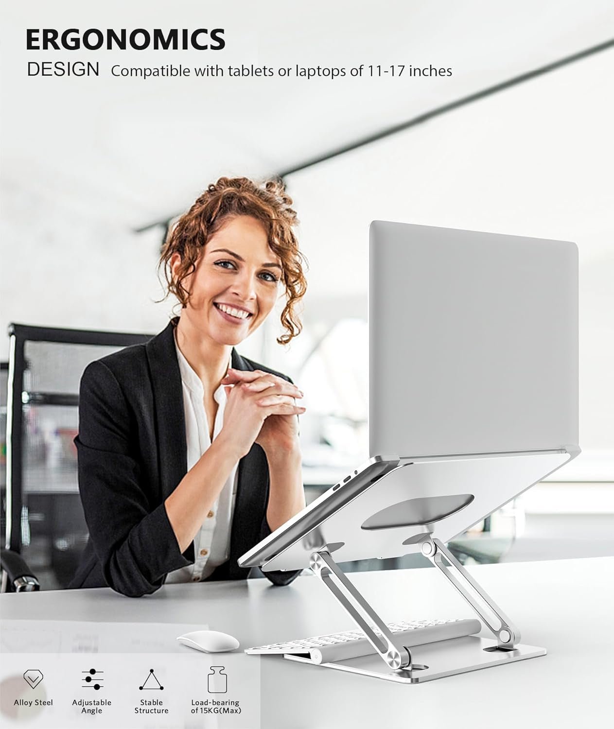 Laptop Stand, Laptop Holder, Multi - Angle Stand with Heat - Vent, Adjustable Notebook Stand for Laptop up to 17 Inches, Compatible for Macbook Pro/Air, Surface Laptop, and so on (Silver) - Byte & Bolt3c8ab00e - 9171 - 4788 - b1f0 - a80a4c30e658705353892523SilverLaptop Stand, Laptop Holder, Multi - Angle Stand with Heat - Vent, Adjustable Notebook Stand for Laptop up to 17 Inches, Compatible for Macbook Pro/Air, Surface Laptop, and so on (Silver)