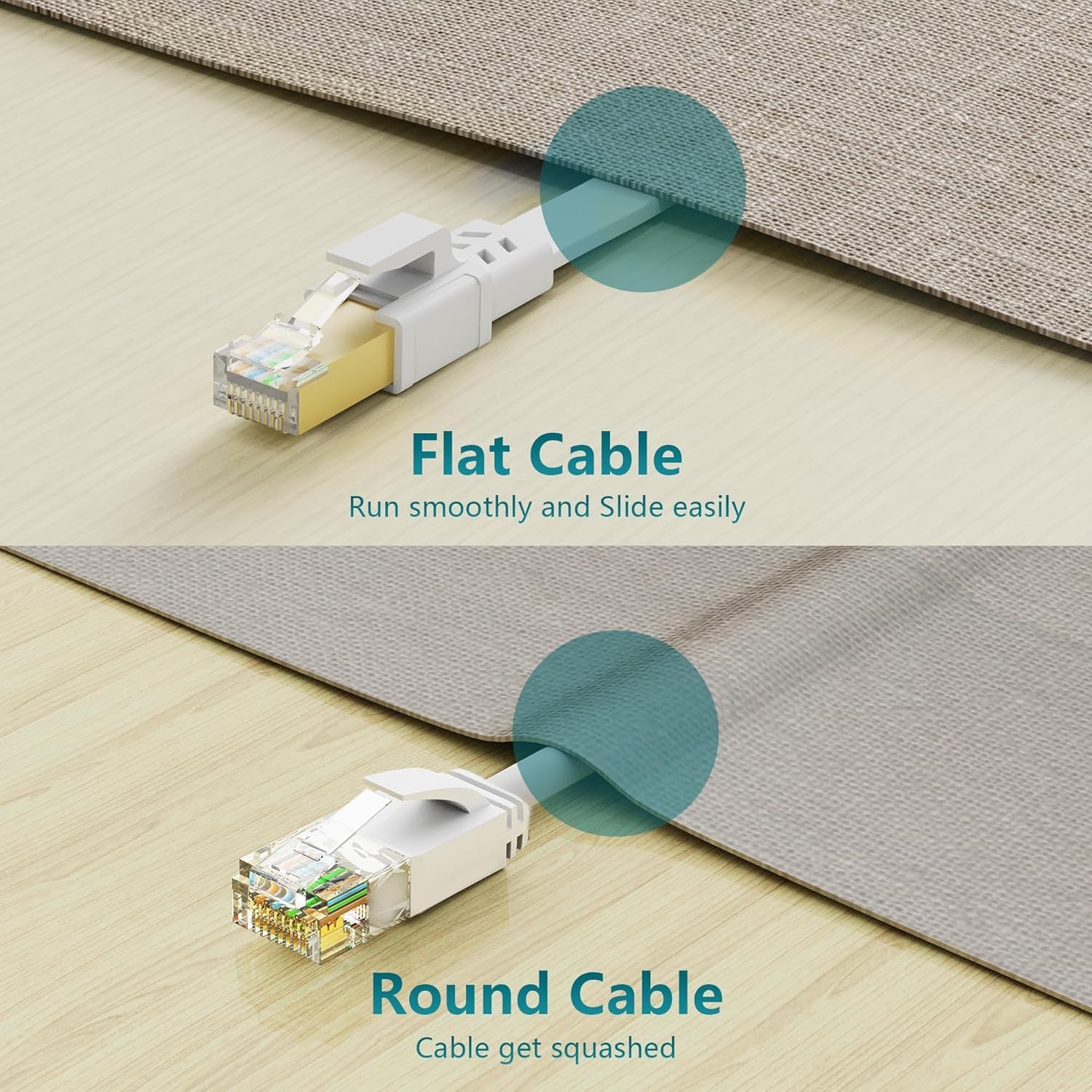Cat8 Ethernet Cable, Outdoor&Indoor, 25 FT Heavy Duty High Speed Cat 8 LAN Network Cable, 40Gbps 2000Mhz RJ45 Flat Internet Computer Patch Cord, Weatherproof S/FTP UV Resistant for Router/Modem/Gaming - Byte & Bolt9476fc6f - 4ea6 - 47b5 - b71e - 811f6d305fd8313055637658White25FtCat8 Ethernet Cable, Outdoor&Indoor, 25 FT Heavy Duty High Speed Cat 8 LAN Network Cable, 40Gbps 2000Mhz RJ45 Flat Internet Computer Patch Cord, Weatherproof S/FTP UV Resistant for Router/Modem/Gaming