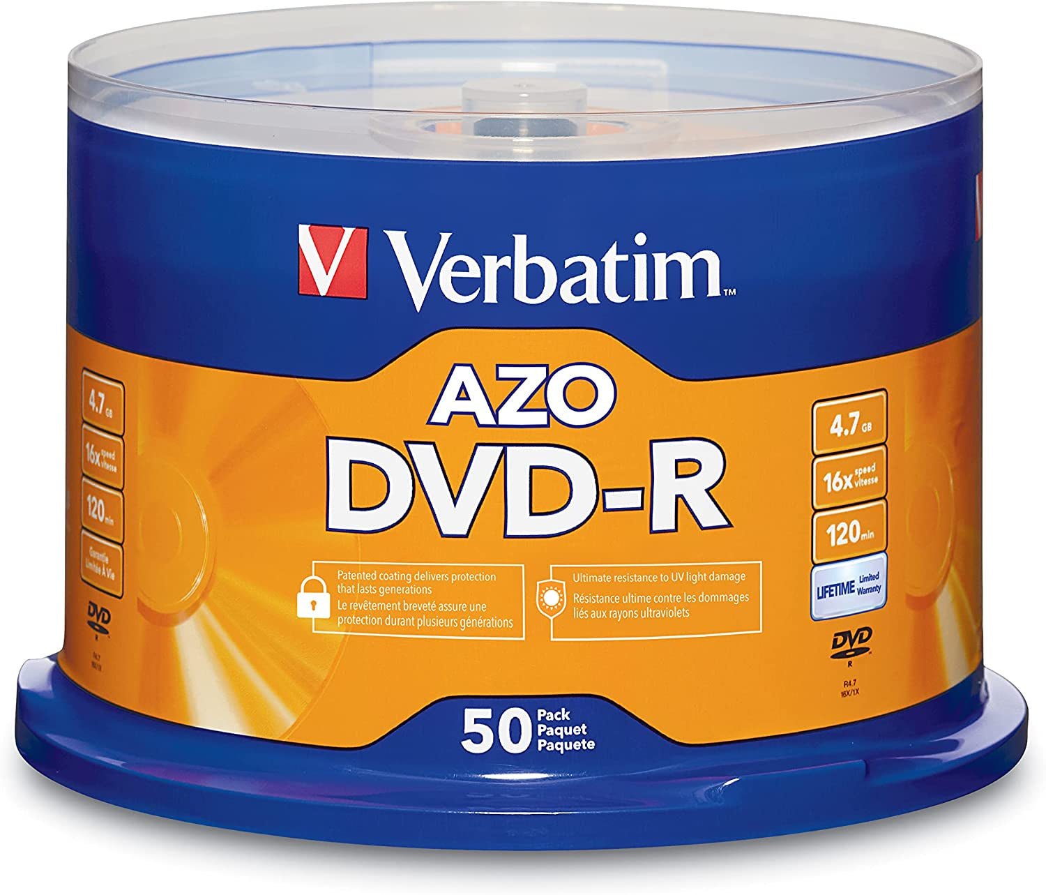 DVD - R Blank Discs AZO Dye 4.7GB 16X Recordable Disc - 50 Pack Spindle,Silver - Byte & Bolt85d045c5 - 1110 - 4049 - 8525 - 394ffba64652313106536589Standard Packaging50Pk SpindleDVD - R Blank Discs AZO Dye 4.7GB 16X Recordable Disc - 50 Pack Spindle,Silver