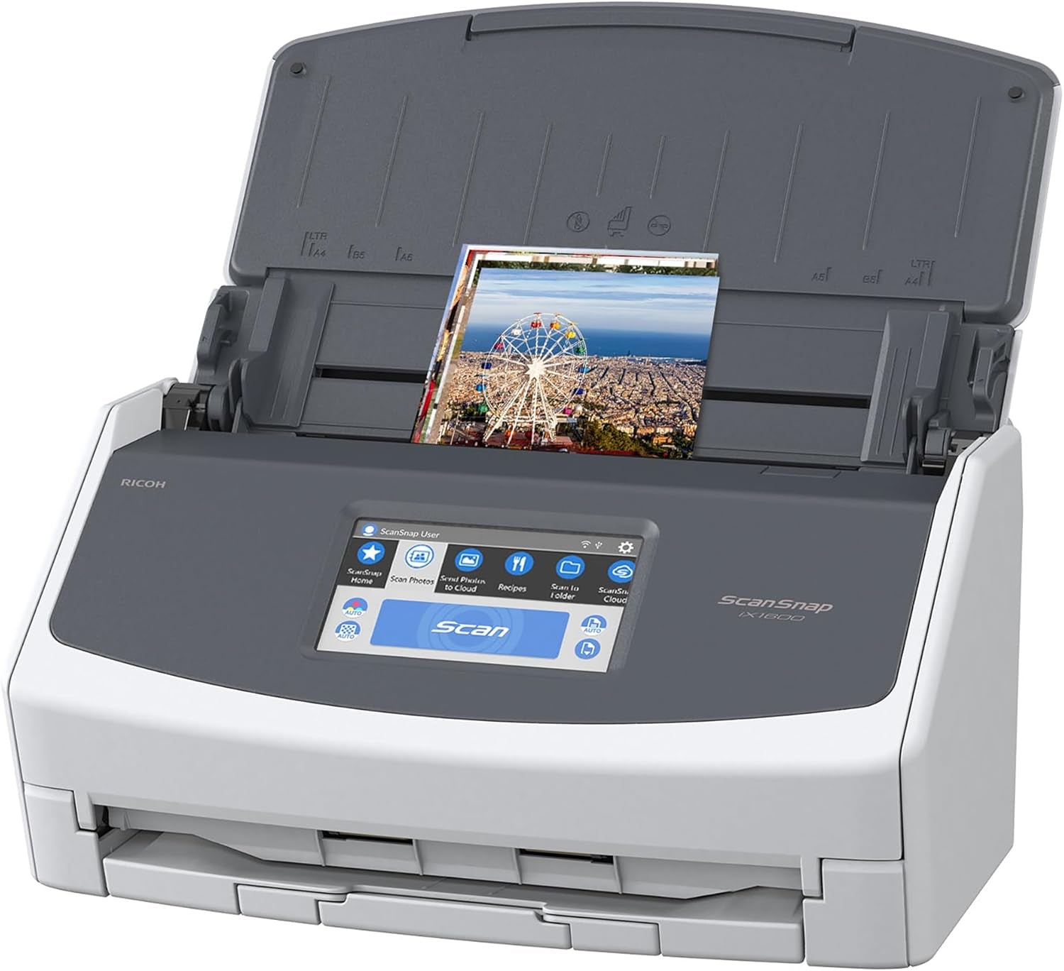 Ix1600 Photo and Document Scanner, Wireless or USB, High - Speed, Cloud Enabled, Large Touchscreen, Auto Document Feeder, Mac or PC, White - Byte & Boltb55a3156 - 228e - 451f - 87c5 - 0c8a6927ac067445027454451Scansnap Ix1600 White Photos DocumentsIx1600 Photo and Document Scanner, Wireless or USB, High - Speed, Cloud Enabled, Large Touchscreen, Auto Document Feeder, Mac or PC, White